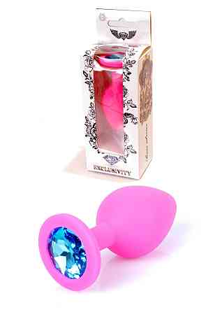 Анальна пробка -Jewellery Pink Silikon PLUG MediumLight Blue Diamond Sex Aura Київ