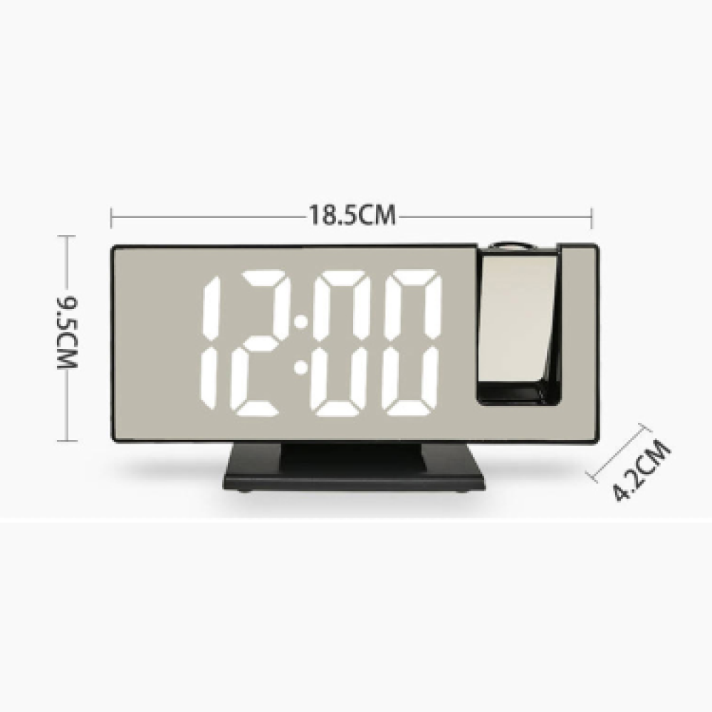 Зеркальные LED часы с проекцией времени, DS-3618LP, Черные / Настольные электронные часы с будильником Киев - изображение 7