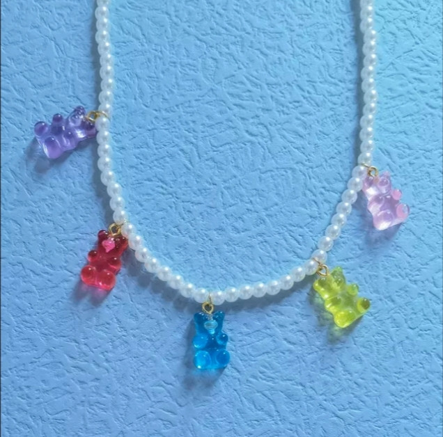 Ожерелье с мармеладными мишками - длина 41см, смола, цинковый сплав, пластик Киев - изображение 1