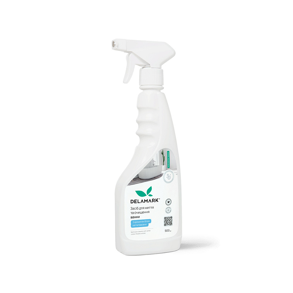 Средство для мытья ванной комнаты белые цветки хлопка DeLaMark 0,5 л Киев - изображение 1