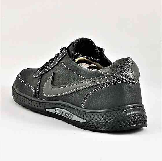 Кроссовки Мужские Nike Чёрные Кожаные Мокасины Найк Форсы (размеры: 40) Видео Обзор Днепр