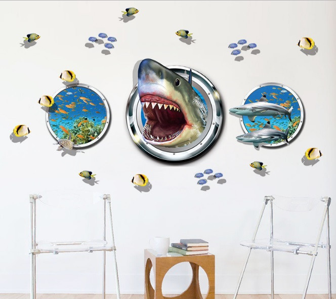 Интерьерная наклейка 3д Акула Киев - изображение 3