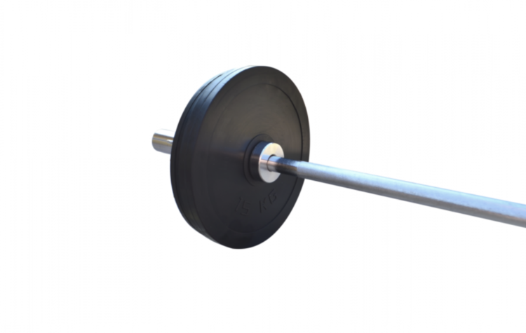 Обгумована штанга на 75 кг з олімпійським грифом Гантелі, гирі, штанги та диски металеві розбірні Київ - фото 6