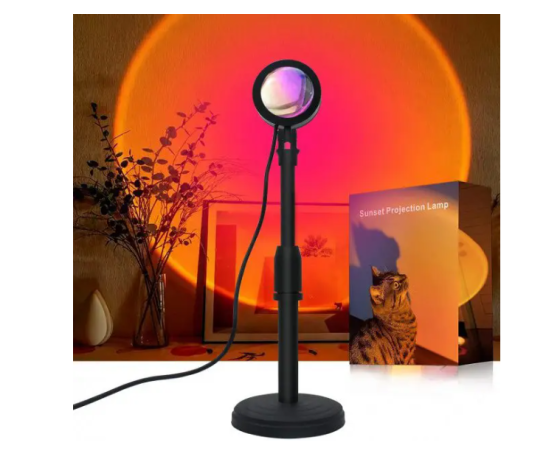Проекційна лампа Sunset Lamp Q07 – світлодіодний торшер з ефектом заходу сонця для фото та декору Київ