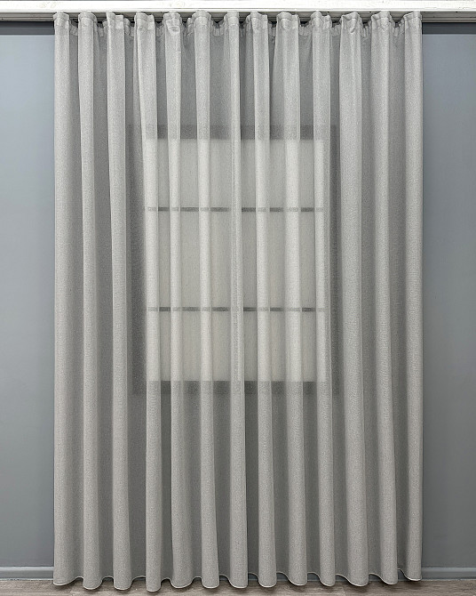 Тюль-штора VR-Textil 2137т Льон Сірий 400х270 см (42-1391) Київ - фото 2