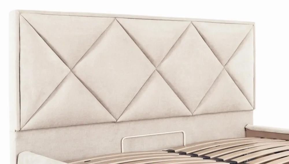 Ліжко Двоспальне Leeds Comfort 160 х 200 см Місті Milk З підйомним механізмом та нішою для білизни Бежевий Київ - фото 6