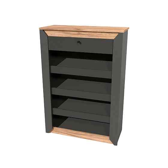 Тумба для обуви Эверест Нордик-800 80х32х113 см Графит + Дуб крафт золотой (DTM-5548) Львов