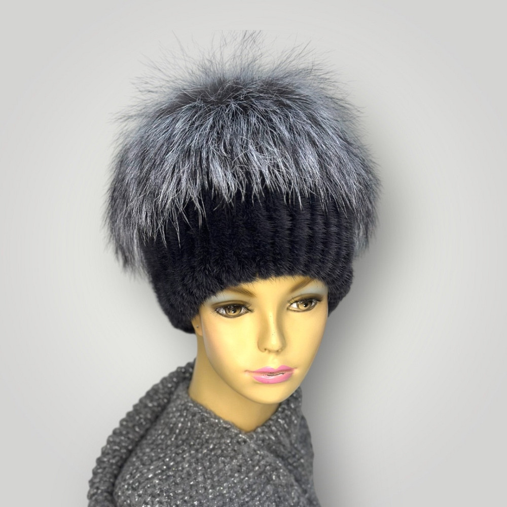 Шапка хутряна жіноча кубанка Джесіка Графітовий Харків - фото 1