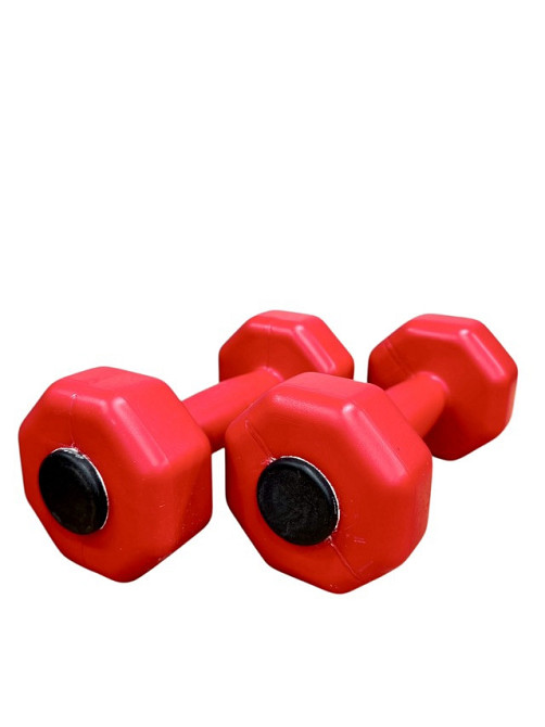 Гантелі для фітнесу композитні в пластику 2*1,5 кг Вишневе - фото 2