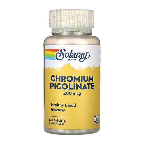 Хром пиколинат Solaray Chromium Picolinate 200mcg 100 tabs Киев