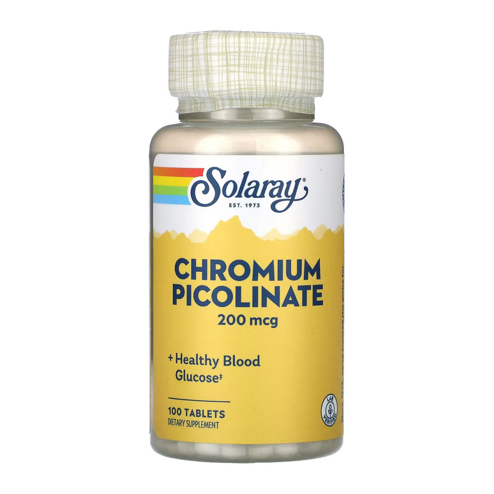 Хром пиколинат Solaray Chromium Picolinate 200mcg 100 tabs Киев - изображение 2