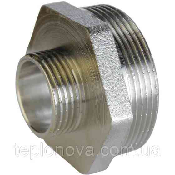 Ніпель редукційний нікельований 1 1/4| НР х 1/2| НР штампований А0514А (нк) VA Чернівці