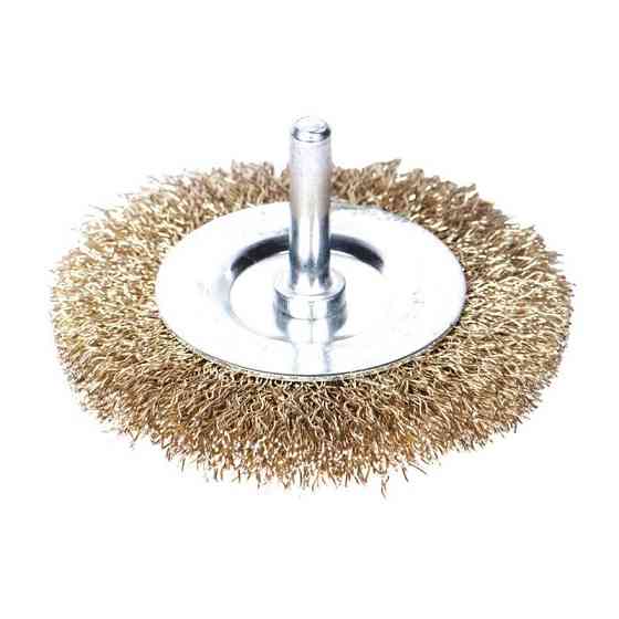 Щітка дротяна дископодібна Ø50мм хвостовик Ø6мм (латунированная) SIGMA (9013051) Рівне