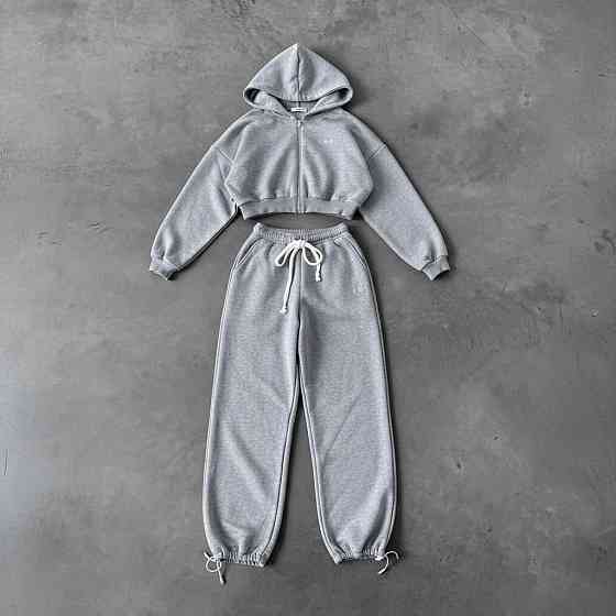 Женский базовый повседневный теплый костюм двойка из трехнитки на флисе Одесса