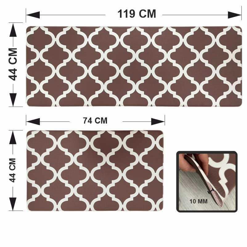 Набор коврики кухонные Lovely Svi 2 шт: 44 x74 x1см и 44 x119 x1см Коричневый Киев - изображение 3