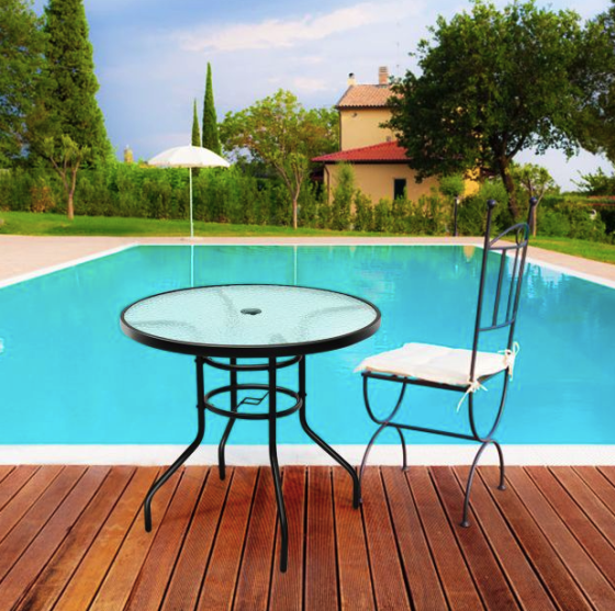 Садовий стіл Costway Acapulco з місцем для парасолі Киев