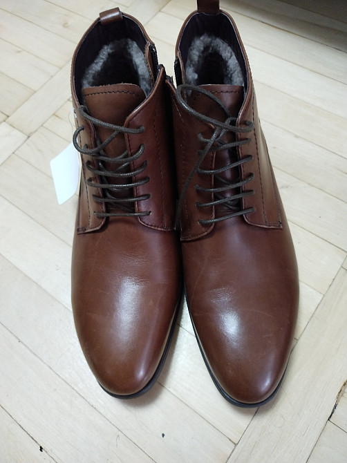 Мужские ботинки кожаные 39 коричневый Киев - изображение 3