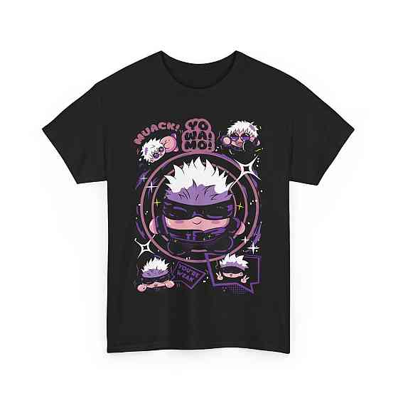 Футболка чоловіча з аніме принтом Аніме Гамінг Саторо Годжо оверсайз (S/M/L) Чорний AnimeJ0467 Дніпро