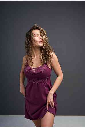 Нічна сорочка з модалу Marsana 03-001 Stella XL, Чорний, Вино, Персик Київ