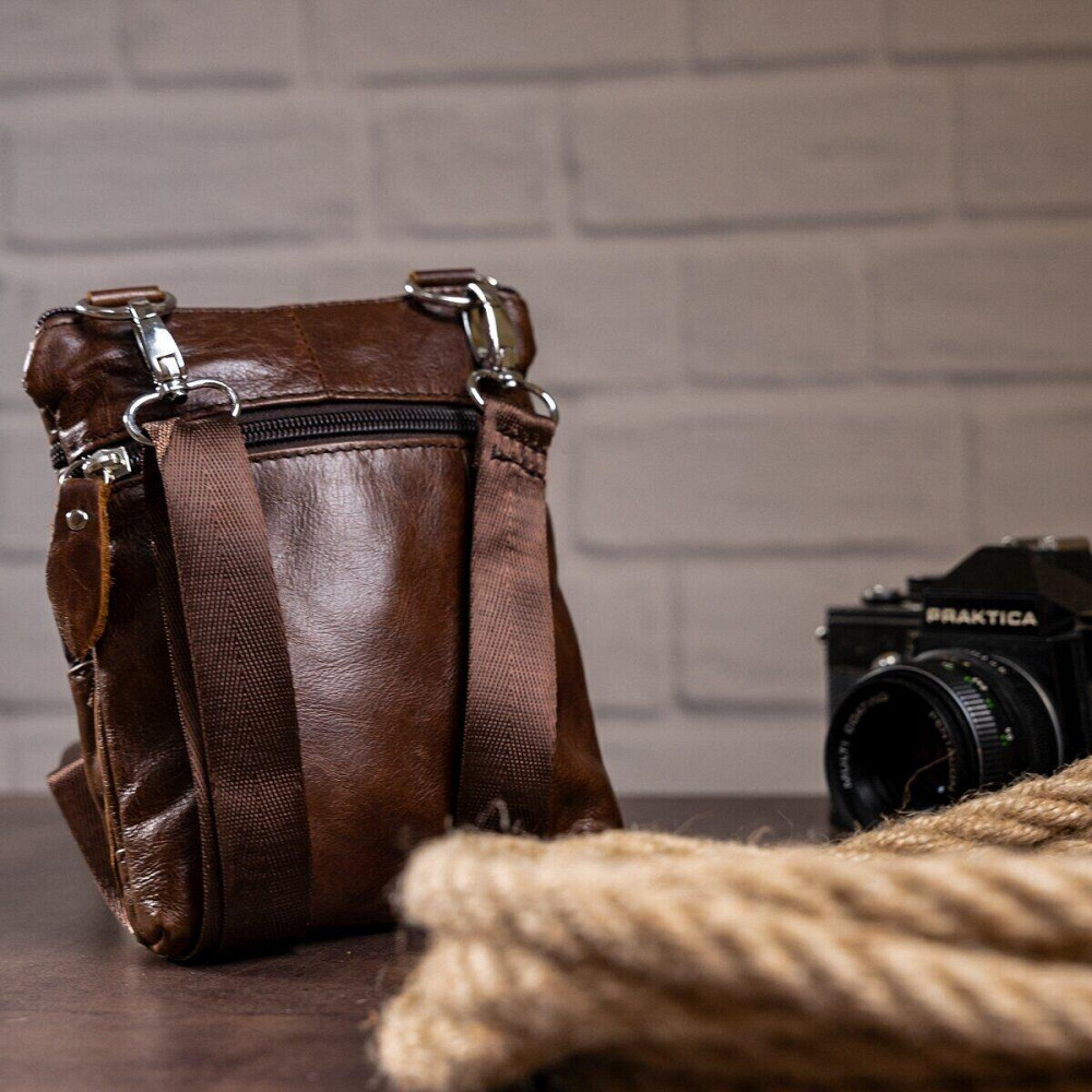 Сумка мужская кожаная Коричневая (Vintage) Киев - изображение 13