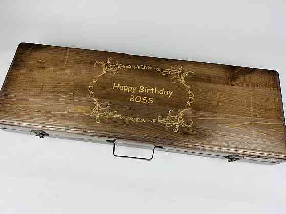 Подарунковий набір шампурів у дерев'яному кейсі М'ЯСНИК HAPPY DAYS Тернопіль