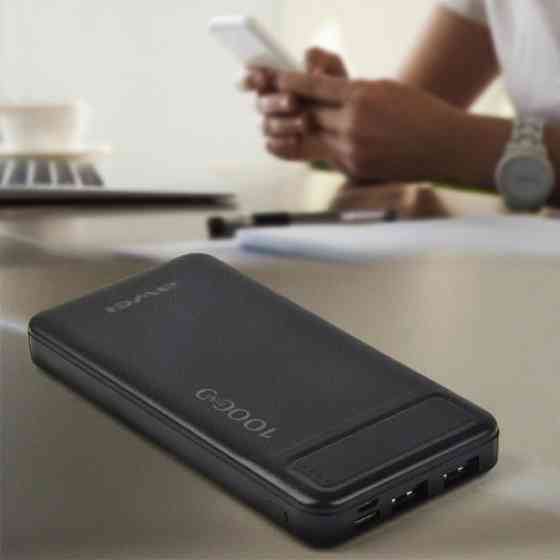 Портативний Зовнішній акумулятор Power Bank AWEI P5K 10000mah для заряджання двох пристроїв одночасн Київ