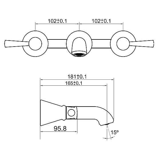 Змішувач для раковини настінний Imprese Podzima Zrala ZMK02170803 чорний/бронза Київ
