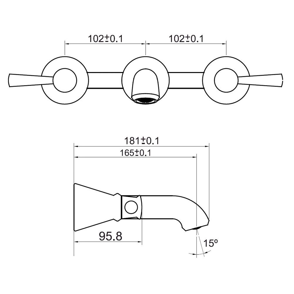 Змішувач для раковини настінний Imprese Podzima Zrala ZMK02170803 чорний/бронза Київ - фото 2