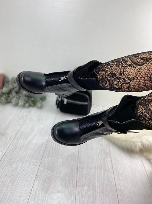 Черевики жіночі M.KRAFT чорні натуральна шкіра зима висота 20см каблук 4см (2482) 37р.41р. Коломыя - изображение 6