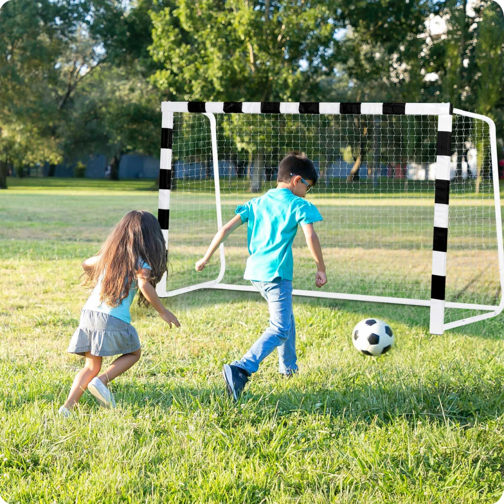 Врата футбольные Neo-Sport NS-464 180 x 120 x 60 см, черно-белые Киев - изображение 4