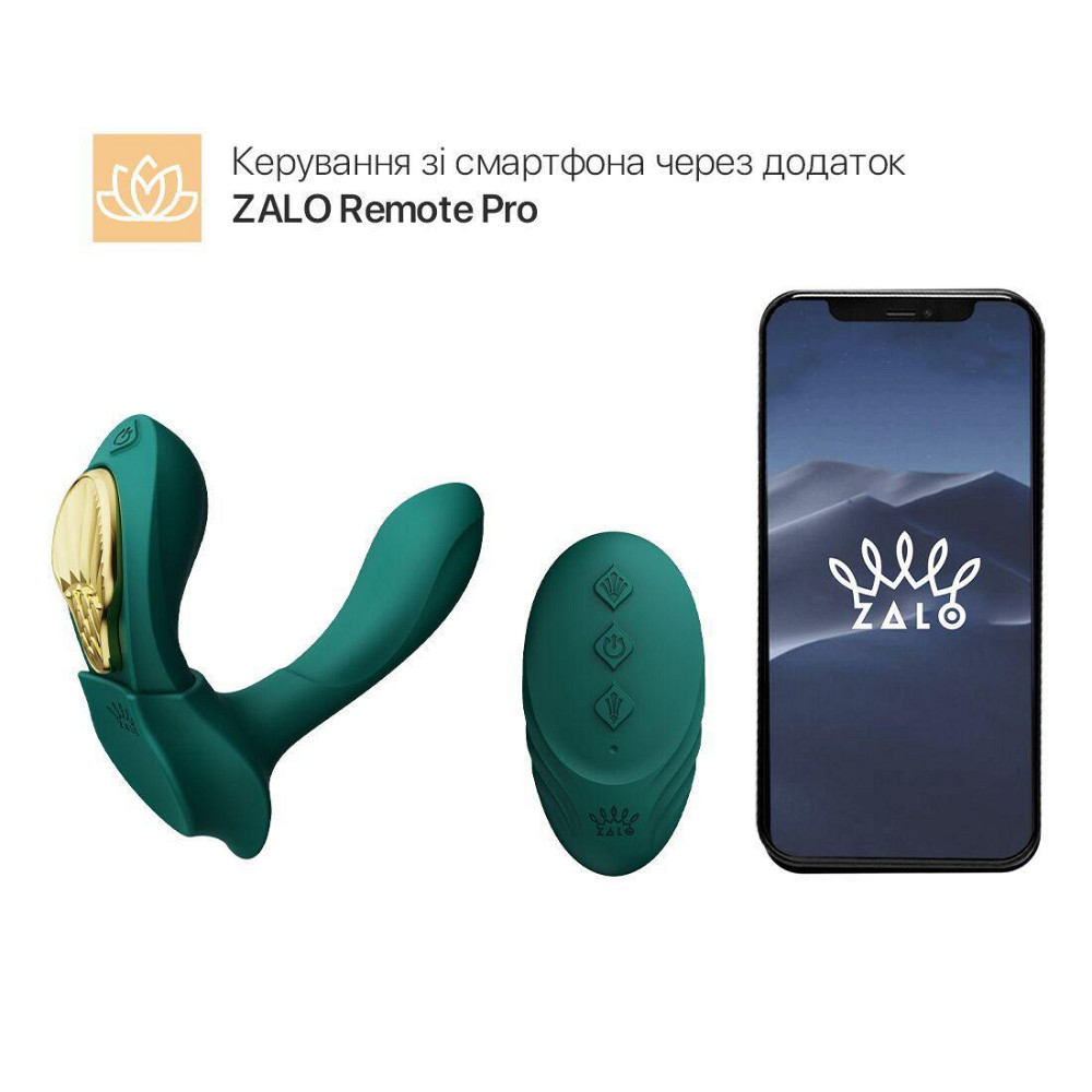 Смарт-вибратор в трусики Zalo - AYA Turquoise Green, насадка и пульт ДУ Sex Aura Киев - изображение 2