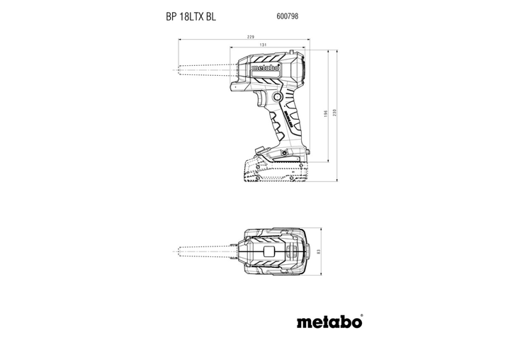Повітродувка акумуляторна METABO BP 18 LTX BL (18В/каркас) Київ - фото 14