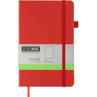 Книга записная Buromax Etalon 125x195 мм 96 листов без линовки обложка из искусственной кожи Красная (BM.291060-05) Винница