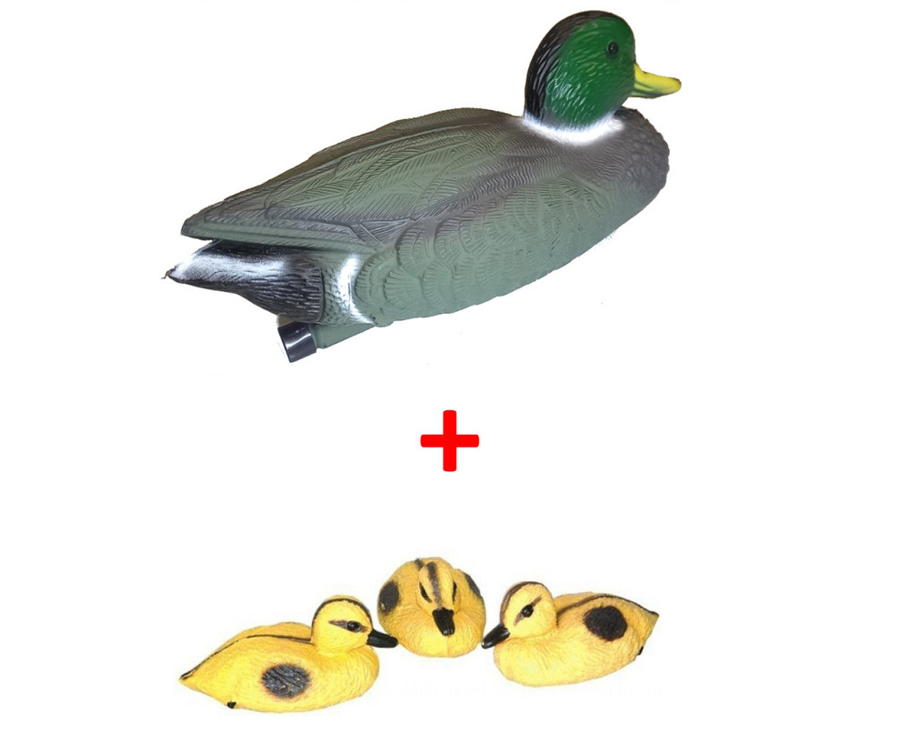 Каченята плаваючі прикраса для ставка 3 шт + Качка зелена Київ - фото 2