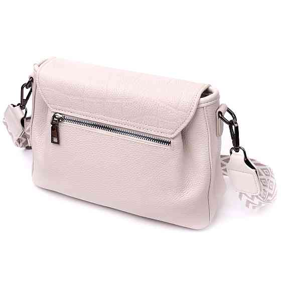 Умопомрачительная женская сумка из натуральной кожи Белая (Vintage) Киев