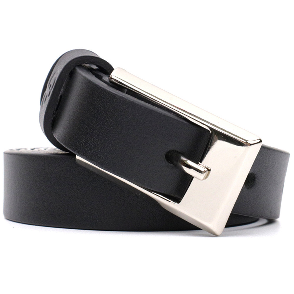 Тонкий женский ремень из натуральной кожи GRANDE PELLE 11673 Черный Киев - изображение 4