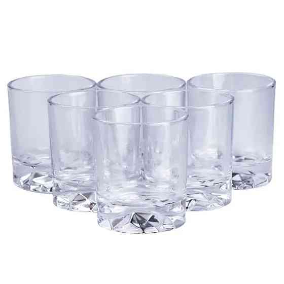 Набір склянок скляний 6 шт по 250 мл прозорий прозорий HP556 Київ