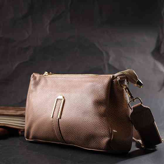 Оригінальна сумка через плече з натуральної шкіри Бежева (Vintage) Київ