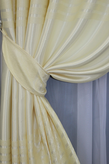 Комплект готових штор VR-Textil Софт № 1381ш Молочний 150х270 см 2 шт (33-0254) Київ - фото 4