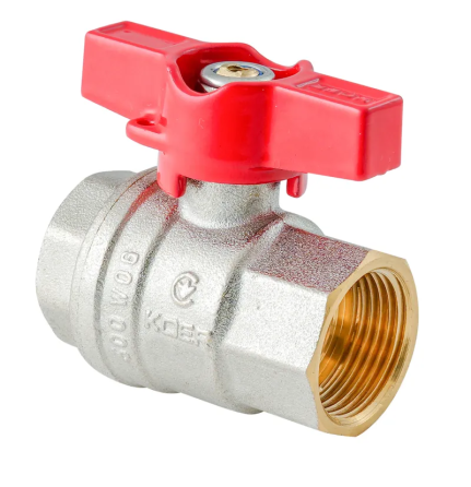 Кран кульовий ГГМ Koer Extreme KE.217-15 - 1/2" FF  ручка "метелик" червона (KR5756)   ( 29770 ) Харків