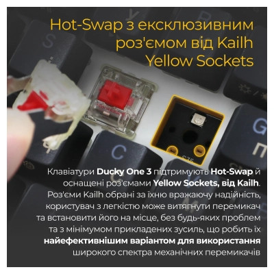 Клавіатура Ducky One 3 SF Cherry MX Red RGB UA USB Black (DKON2167ST-RUAPXCLAWSC1) Вінниця - фото 7