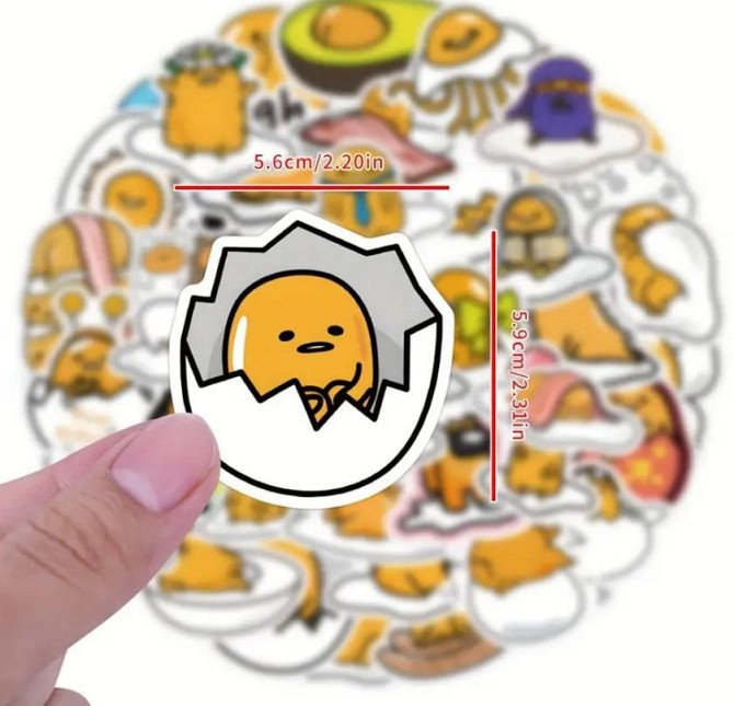 Наклейки Жовток Gudetama, стікери, меми, приколи. Наклейки на мотоцикл, велосипед, для комп'ютера, н Київ - фото 3