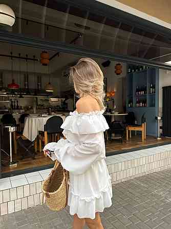 Жіноча приваблива повсякденна сукня креп-шифон Білий Одеса