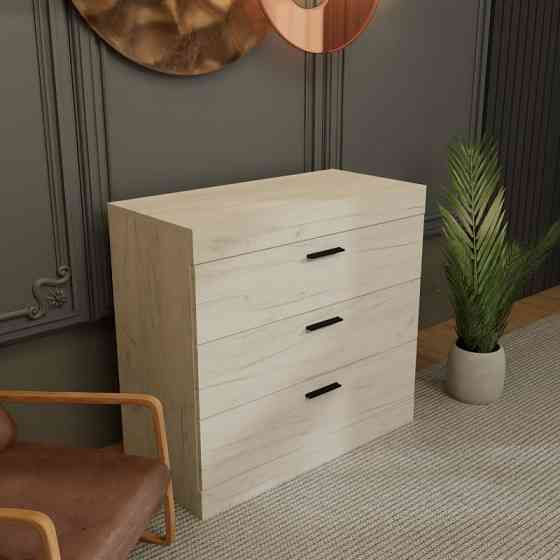 Комод Эверест на 3 ящика Соната-1 80х38х75 дуб крафт белый (DTM-2693) Днепр