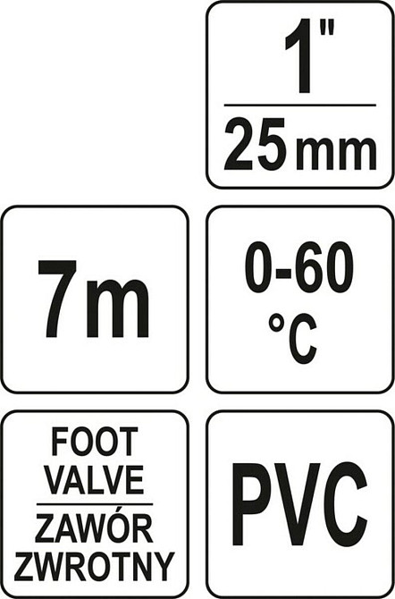 Шланг всмоктувальний до насосів FLO, l= 7 м, сполуч. Ø= 1", з ситом і зворотнім клапаном [4] Одеса - фото 5