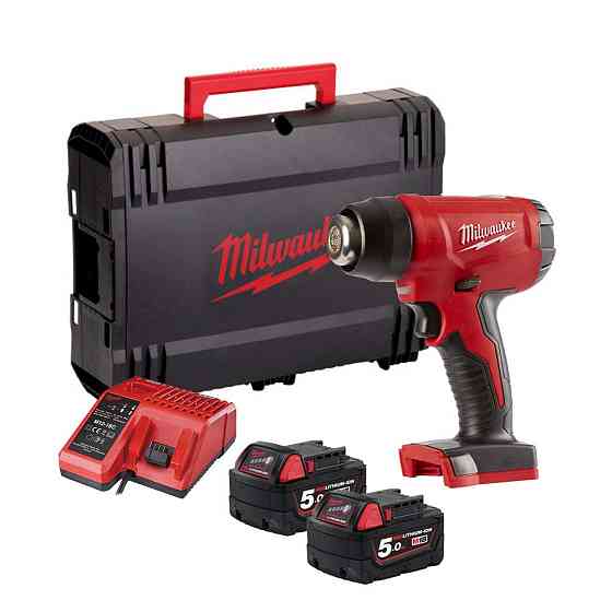 Термо-подветовка аккумуляторная MILWAUKEE, M18 BHG-502C (+ заряд.устройство, 2 аккум.Х 5Аг, кейс) Одесса