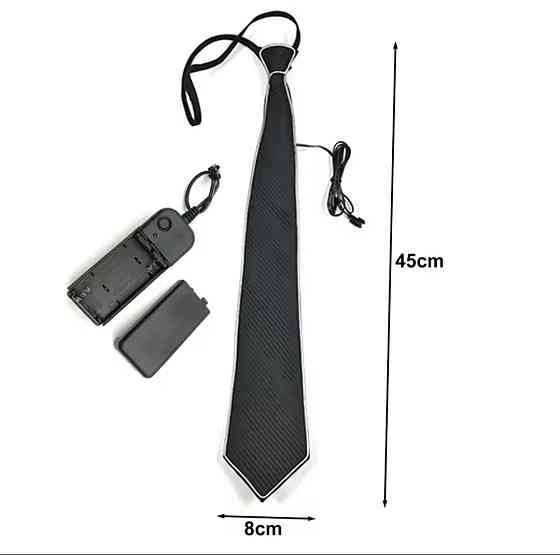 Краватка світодіодна для чоловіків та жінок для вечірки 45 см зелений краватка чорний Київ
