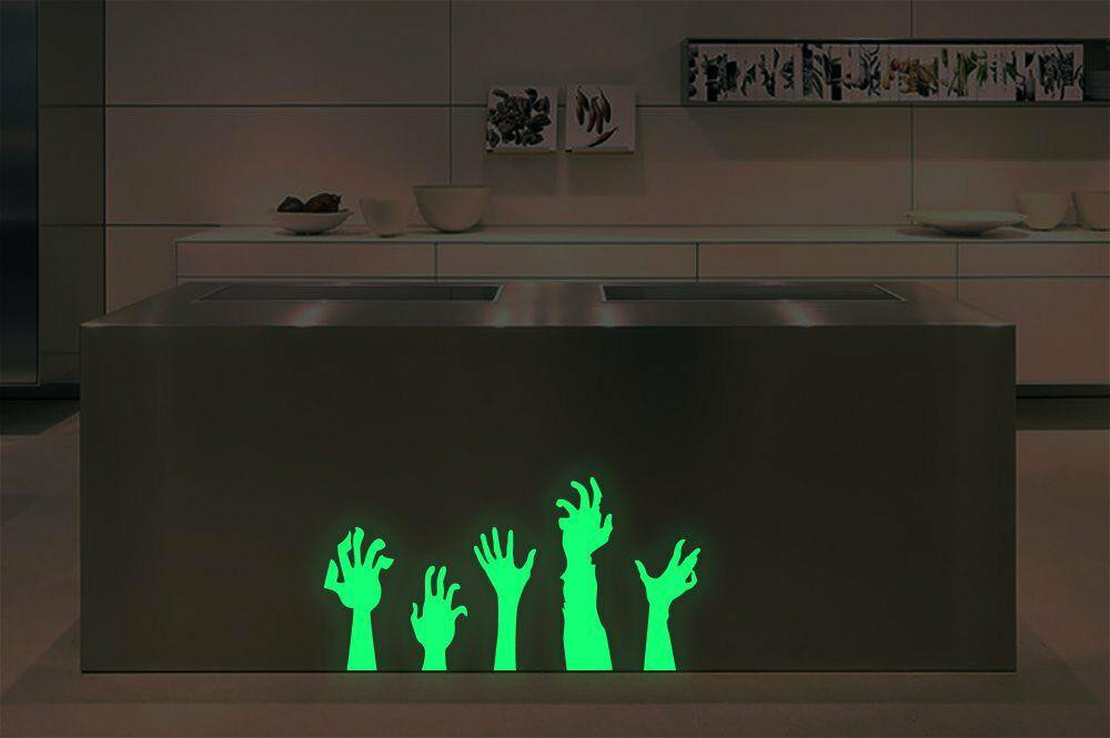 Наклейки на Хэллоуин Руки фосфорные 30 на 30 см салатовый Киев - изображение 1