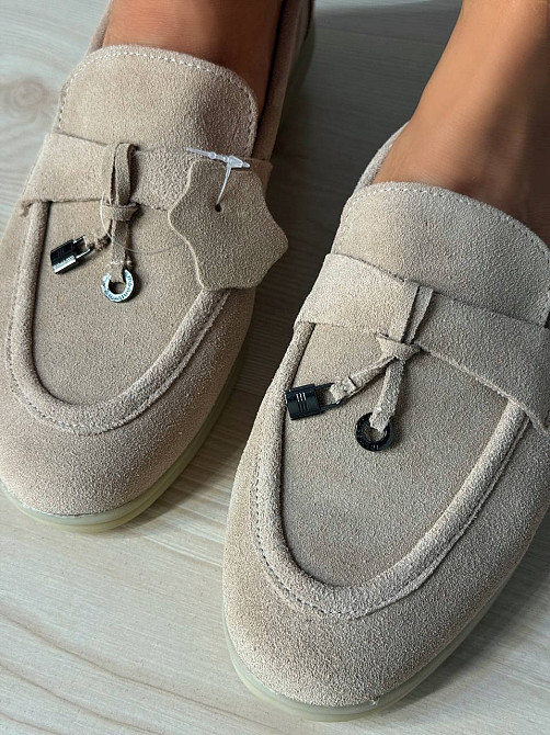 Туфли женские Hengji 336-5 замшевые лоферы с фурнитурой бежевые, 40, 25,5 см Киев - изображение 8