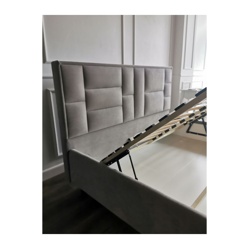 Кровать TaurusDesign Omega Comfort на ножках с нишей для белья 140x190 светло-серый Киев - изображение 2